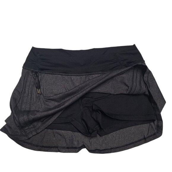 Lululemon Athletic Skort Gray Cinch Stretch Mini Sports Swim Tennis Womens 10 - Picture 2 of 9
